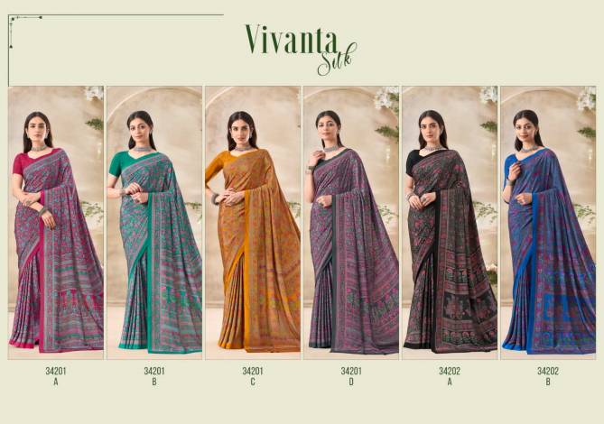 Vivanta Silk 35 By Ruchi Silk Crepe Printed Wholesale Sarees In India